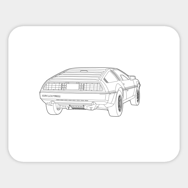 DELOREAN Sticker by Back to the Toys